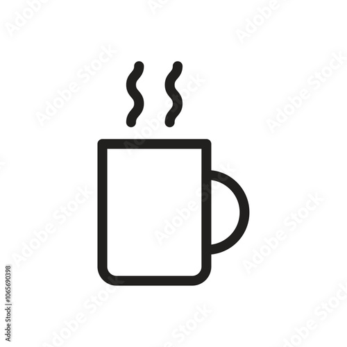 Coffee icon Thin line flat illustration