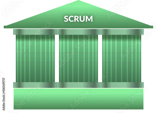 The three pillars of empiricism of SCRUM : transparency, inspection and adaptation.	White or transparent background.
 photo