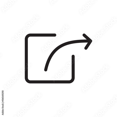 Export icon Thin line flat illustration