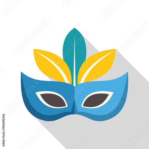Colorful carnival mask with feathers, celebrating mardi gras and festive occasions