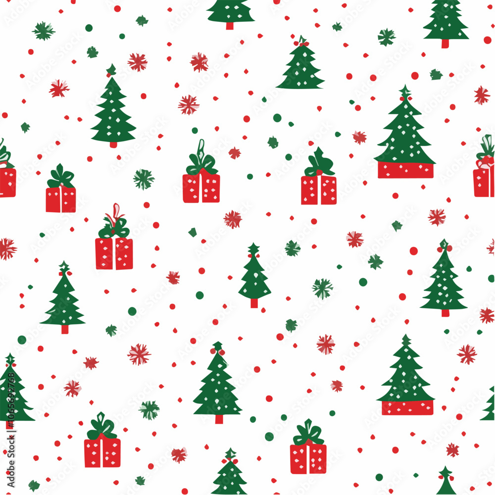 Obraz premium Illustration of Christmas day Seamless Pattern