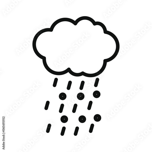 Hail icon Thin line flat illustration
