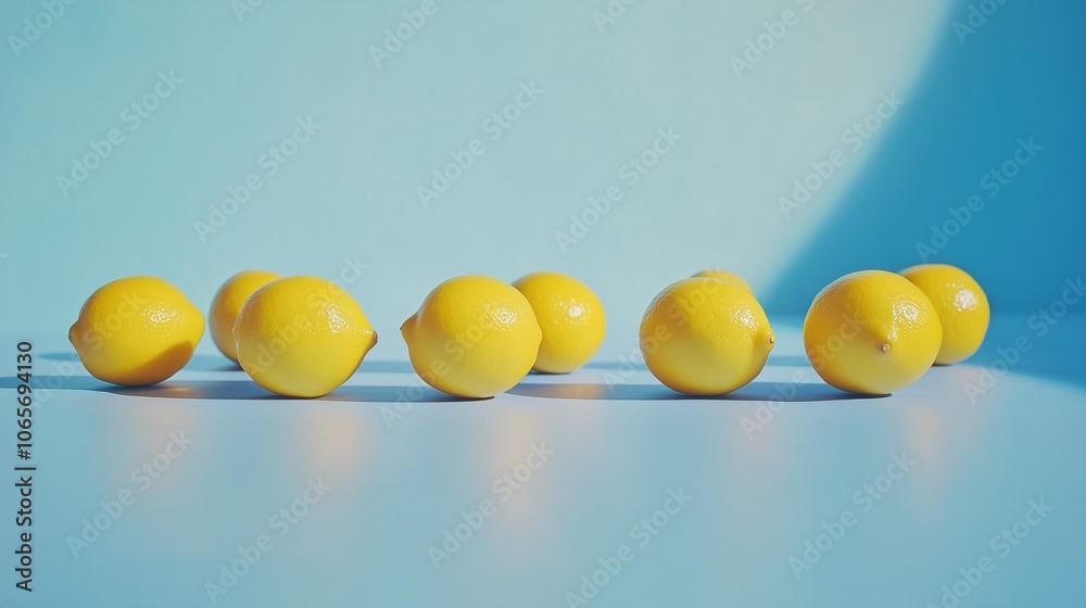 Lemons on a blue background