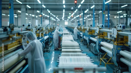 Wallpaper Mural Advanced Textile Manufacturing Plant with Automated Weaving Machines for Industrial Fabric Production Torontodigital.ca