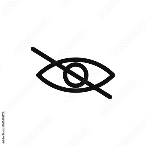 Hide icon Thin line flat illustration