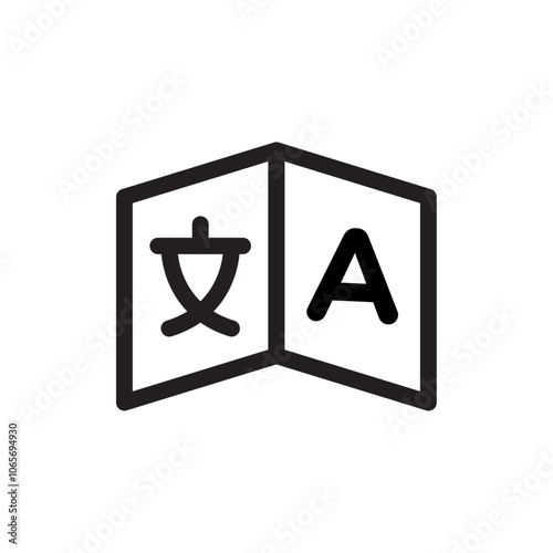 Language icon Thin line flat illustration