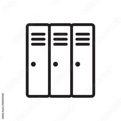 Lockers icon Thin line flat illustration