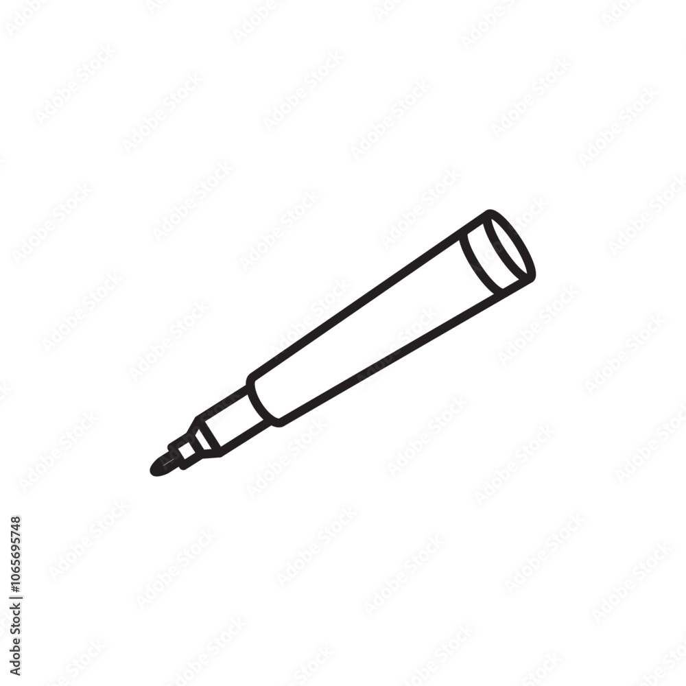 Fototapeta premium Marker icon Thin line flat illustration