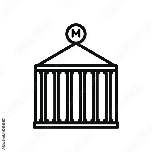 Museum icon Thin line flat illustration