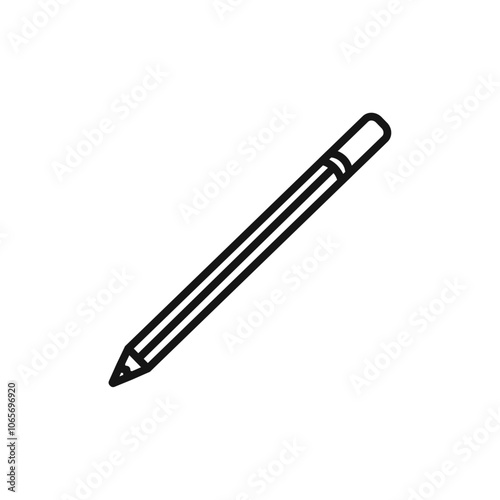 Pencil icon Thin line flat illustration