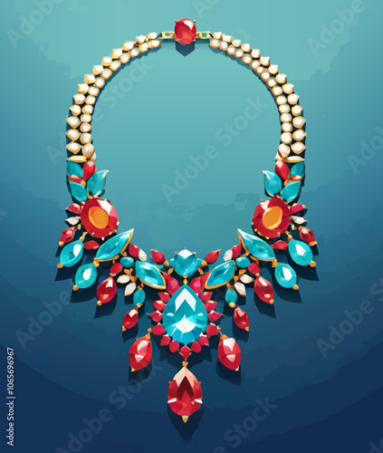 jeweld necklace vector