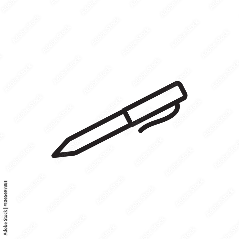 Obraz premium Pen icon Thin line flat illustration