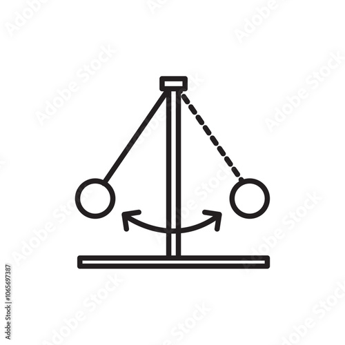 Physics icon Thin line flat illustration