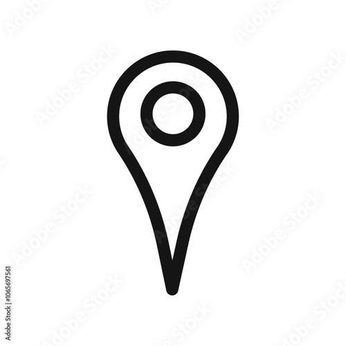 Pin icon Thin line flat illustration