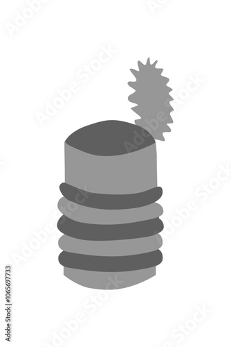 Simple clip art illustration of grey open tin can.