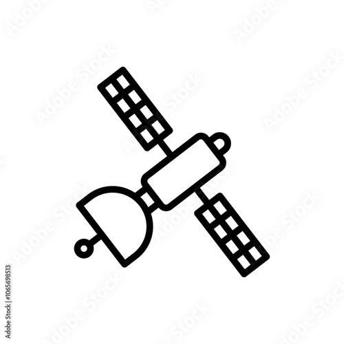 Satellite icon Thin line flat illustration