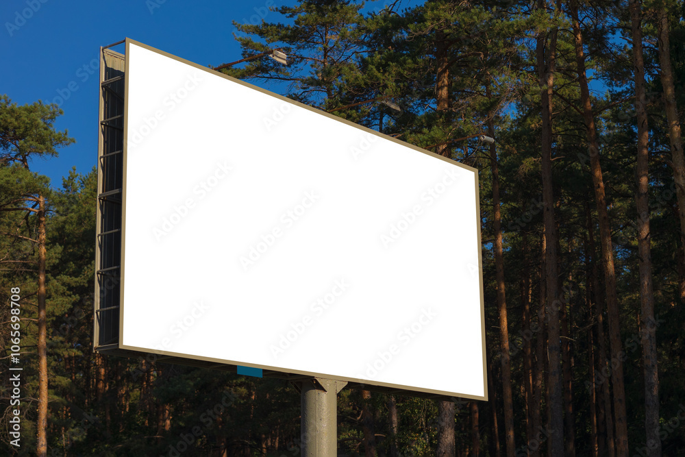 Fototapeta premium Background for design, white billboards on city streets and along roads