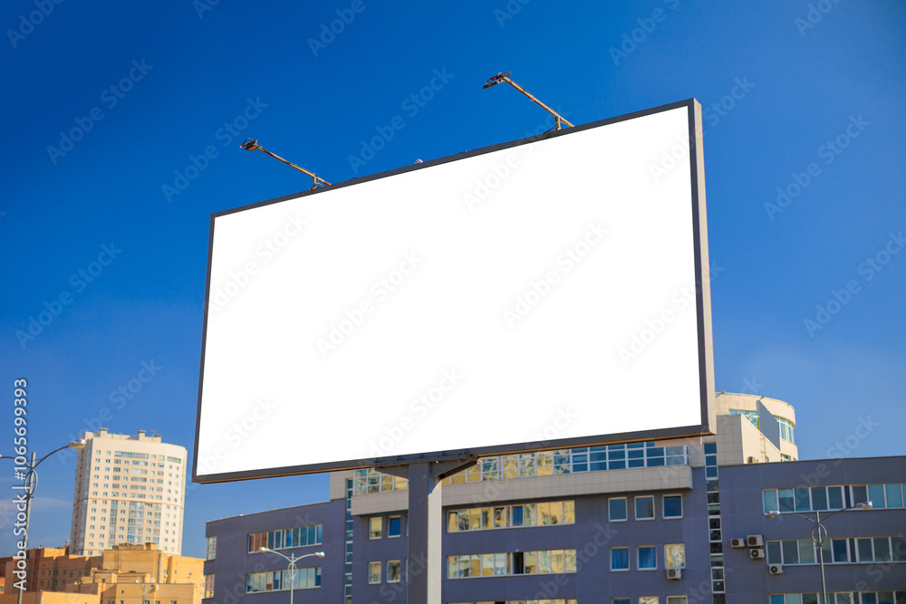Obraz premium Background for design, white billboards on city streets and along roads