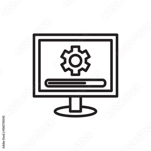 System update icon Thin line flat illustration