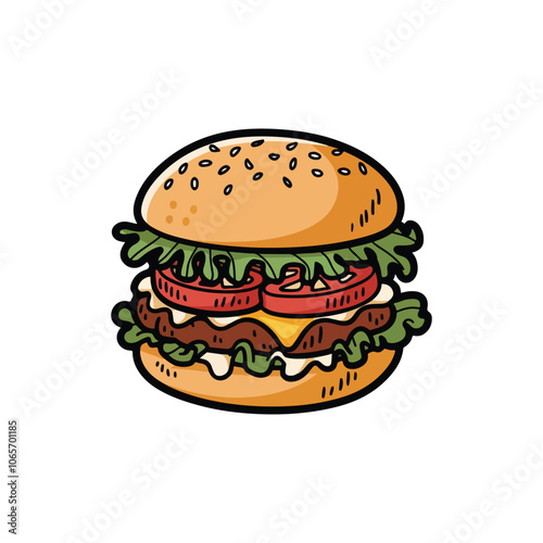 Hand drawing Hamburger Vectors & Illustrations