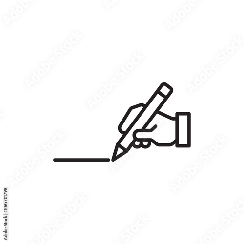 Writing icon Thin line flat illustration