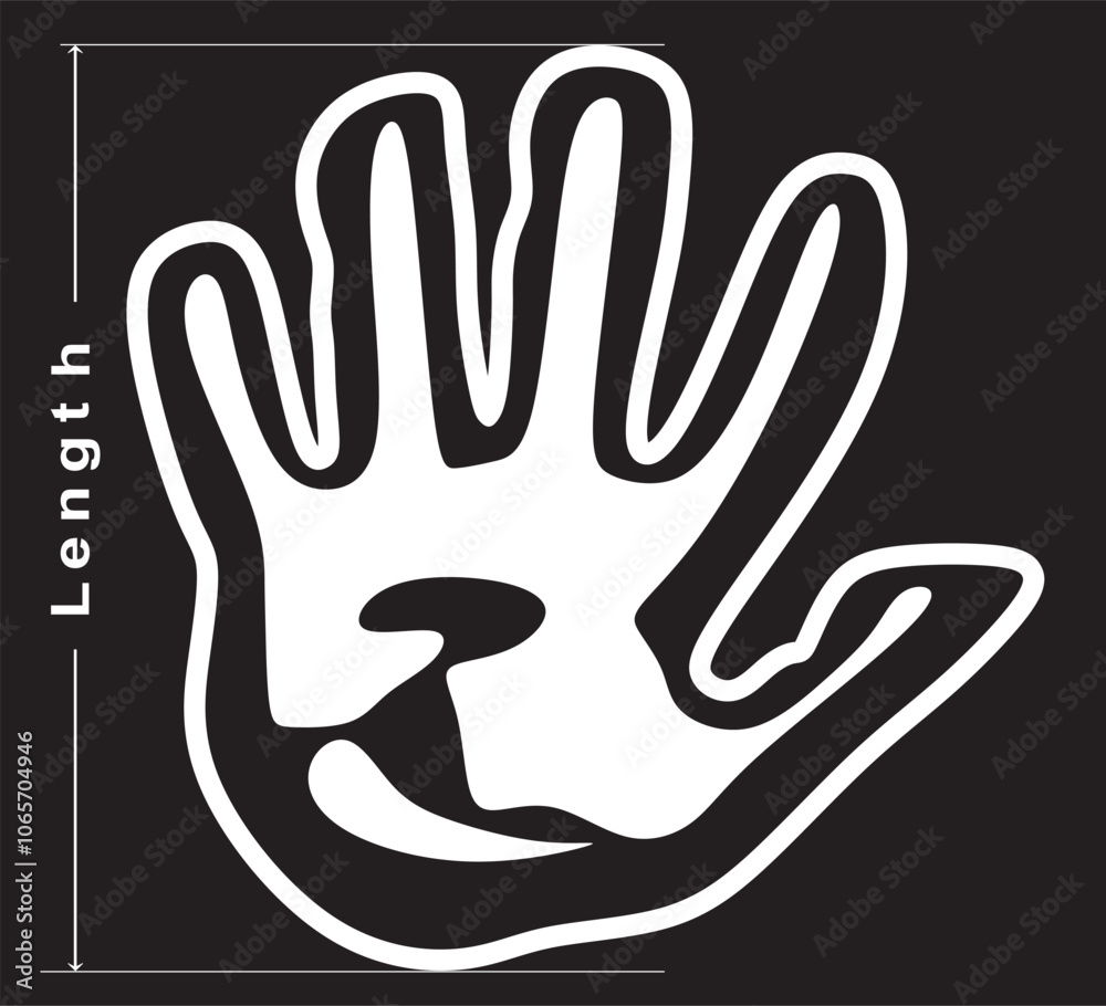 Obraz premium Handprint size icon. vector illustration