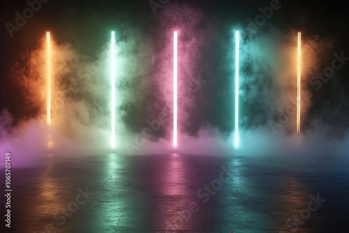 Wallpaper Mural Dark Abstract Sky with Glowing Stars and Moon. Ethereal Night Sky Background with Clouds Torontodigital.ca