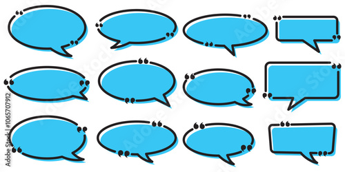 Set quote box frame, texting quote blank template boxes, design boxes quotation bubble blog symbols, bubble blog quotes symbols 