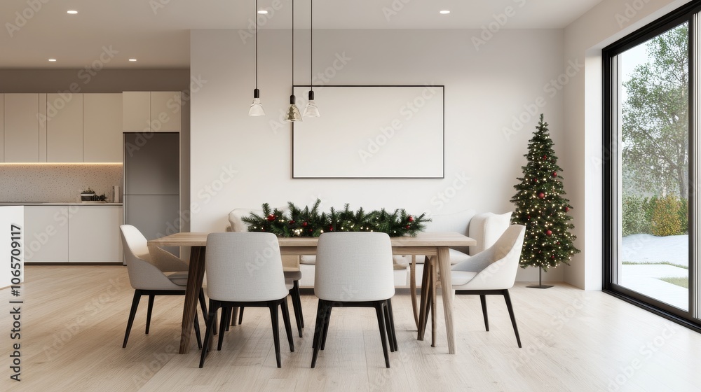 Fototapeta premium Modern Open Concept Living and Dining Area