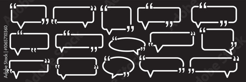 Set quote box frame, texting quote blank template boxes, design boxes quotation bubble blog symbols, bubble blog quotes symbols 