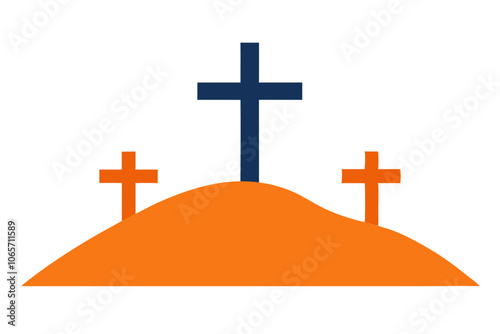 Calvary Hill | isolated vector illustration on white background