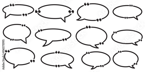 Set quote box frame, texting quote blank template boxes, design boxes quotation bubble blog symbols, bubble blog quotes symbols – stock vector
