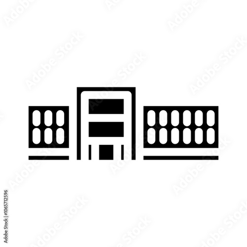 facility school building glyph icon vector. facility school building sign. isolated symbol illustration