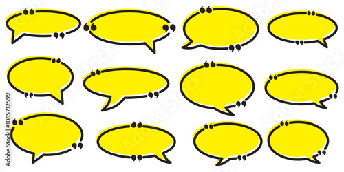 Set quote box frame, texting quote blank template boxes, design boxes quotation bubble blog symbols, bubble blog quotes symbols – stock vector