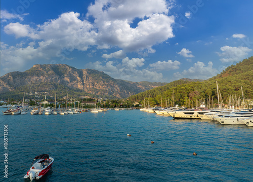 Obraz na płótnie Türkiye - Muğla - Göcek yacht harbor. The most beautiful place for a holiday. w salonie