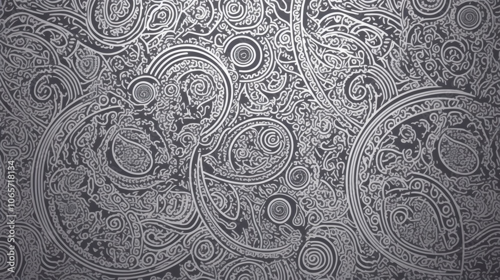 Obraz premium Intricate silver and gray swirling patterns create an elegant and dynamic texture.