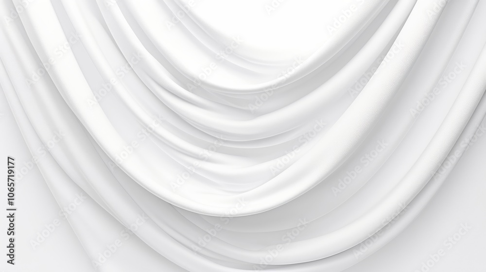 Fototapeta premium Elegant white draped fabric creating a soft, calming atmosphere.