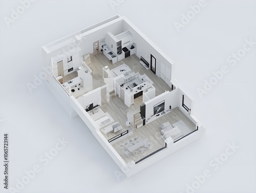 Wallpaper Mural Modern Apartment Floor Plan Torontodigital.ca