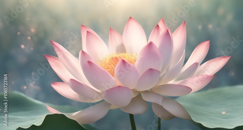 falling lotus petals that dissolve as they touch the ground, symbolizing a peaceful release photo