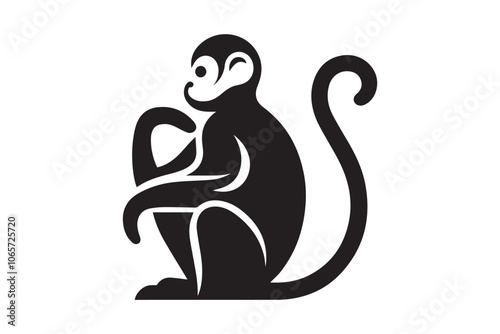 monkey vector silhouette isolated in white background