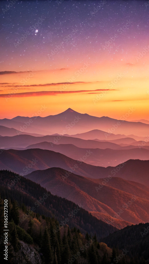 Fototapeta premium Golden Hour Mountains