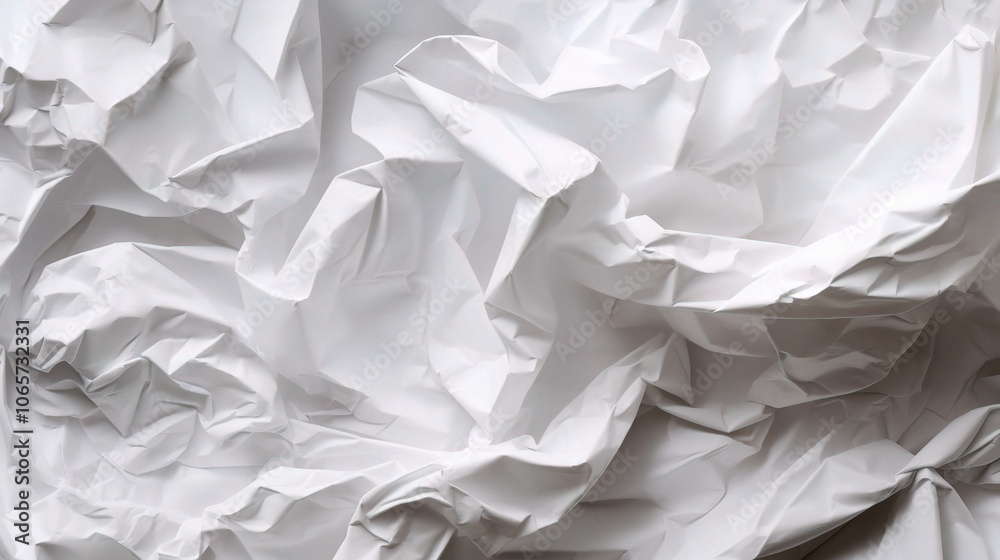 Obraz premium Crumpled White Paper Texture for Background Use