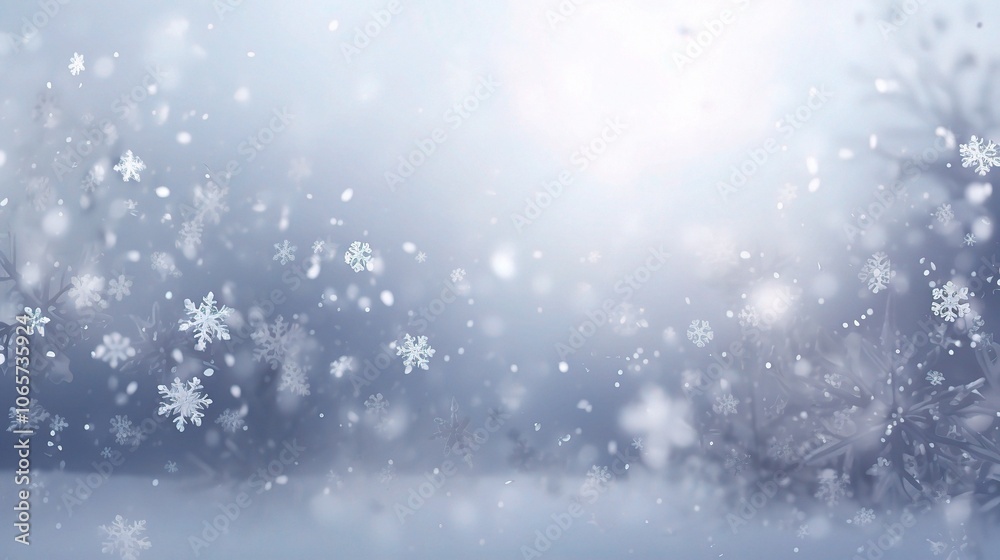 Soft Winter Snowflakes on Blue Background Soft Winter Snowflakes on Blue Background