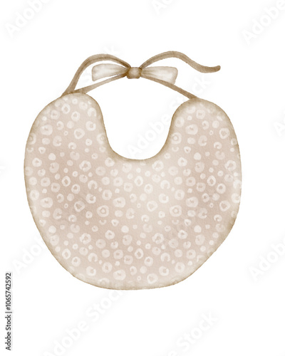 Cute baby bib with a neutral leopard print design perfect for mealtime use