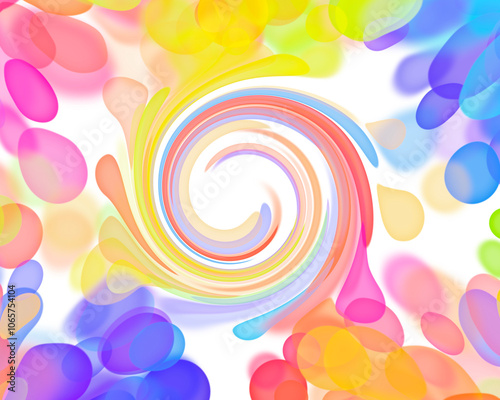 Energetic colorful background with a tornado in the middle