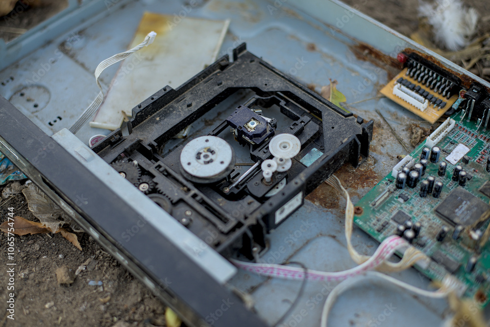Photo of disassembled DVD player