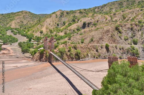 The Marshal Antonio José de Sucre Suspension Bridge  pedestrians-only suspension bridge over the Pilcomayo River in Bolivia photo