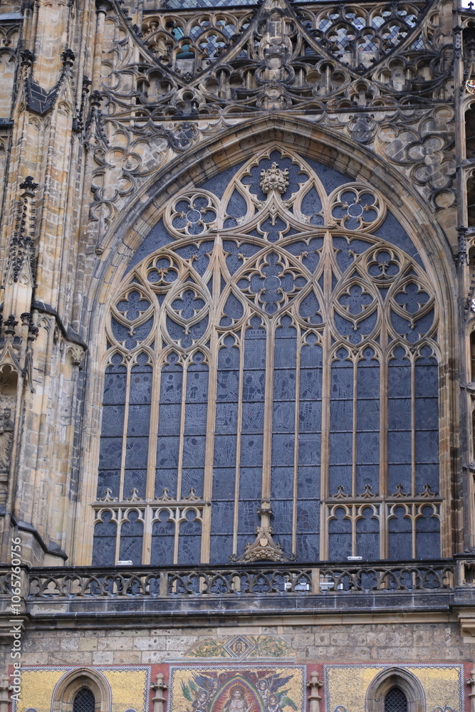 Obraz premium gothic cathedral of st vitus, san vito church, praga, praha, prague, czech republic