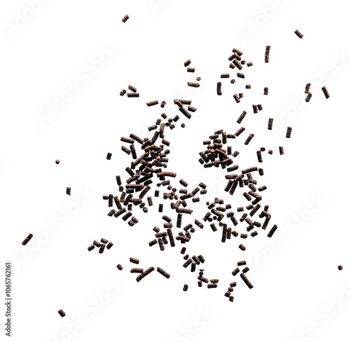 Chocolate sprinkles falling