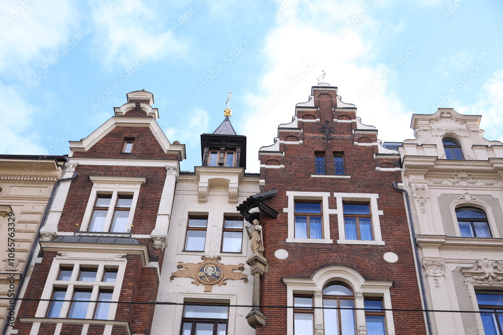 Obraz premium houses inn the cener of praga, praha, prague, czech republic